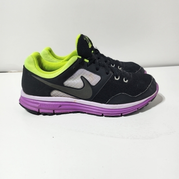 Nike Shoes Lunarfly 4 Women 8 Running  Sneaker 554676-053 Black Purple - Picture 10 of 11